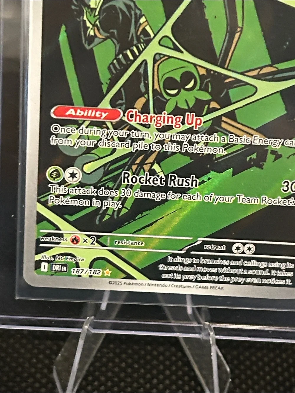 Pokemon Team Rockets Spidops IR Holo 187/182 from Destined Rivals‎ Set M/NM
